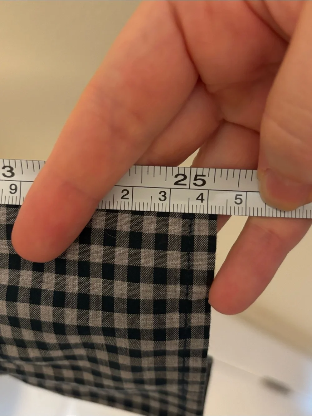 J. Crew Men’s Navy and Gray Gingham Button-Down Shirt